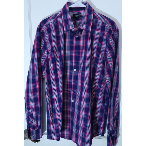 J. Maverick Plaid Button-Up Shirt L New York Blue & Pink Long Sleeve Cotton - Picture 9 of 9